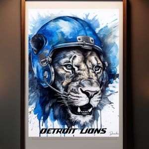 DETROIT LIONS NFL Poster Print Wall Art Wall Decor 11x14 Great Gift 4 Lions Fans